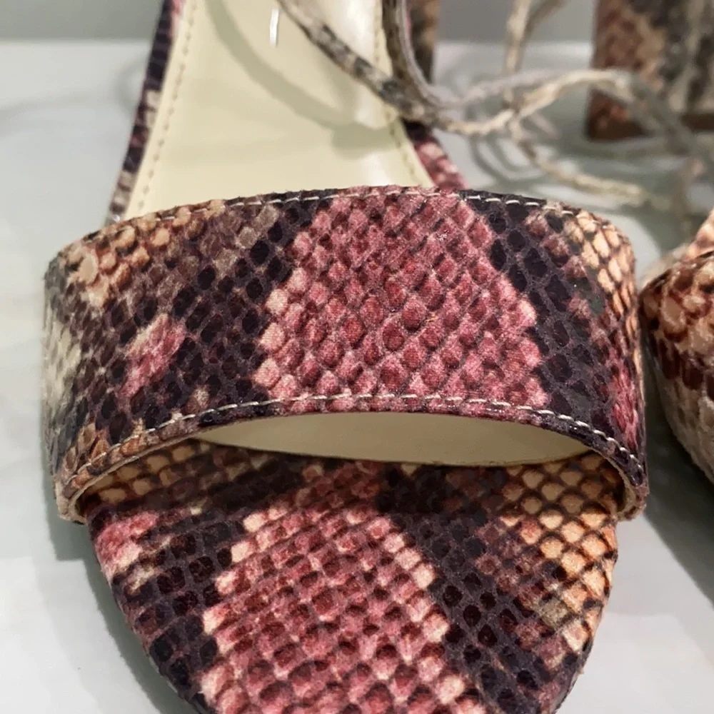 Jessica Simpson Snake Print Block Heel Sandals